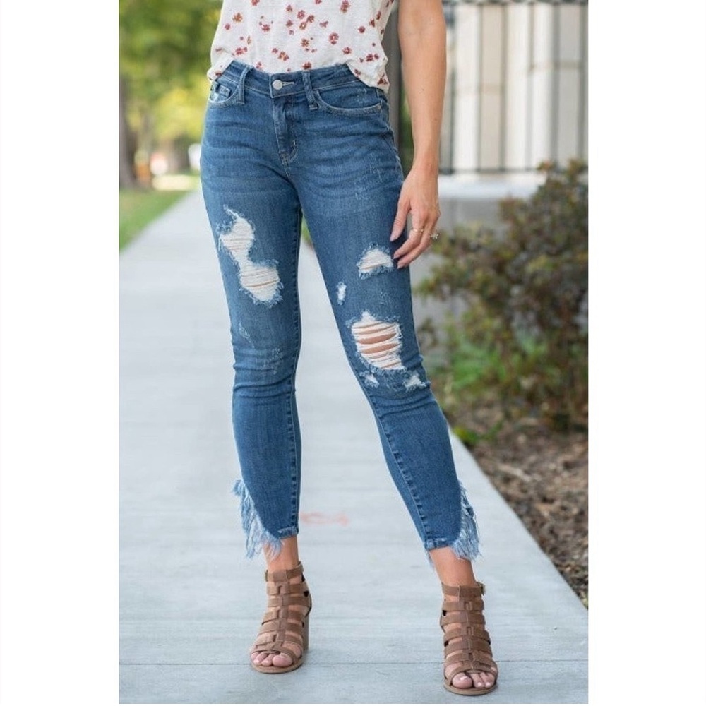 Judy Blue Frayed Hem Skinny Jean